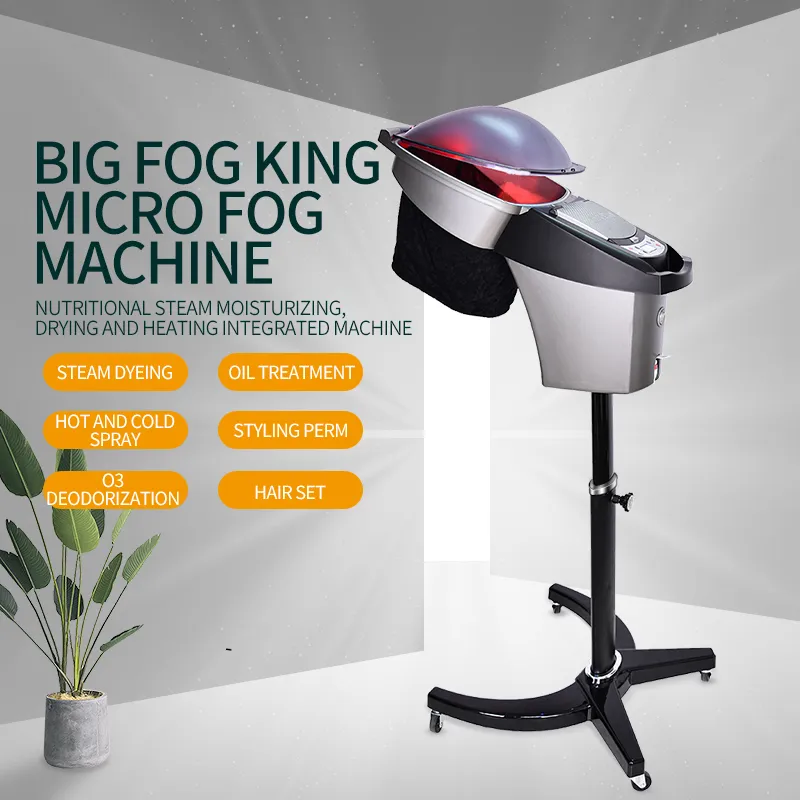 Hoge kwaliteit groothandel ultrasone micro fogging hairdressing haar spa stoomboot voor schoonheidssalon 7 kleur lichten O3 ozone haarbehandeling machine