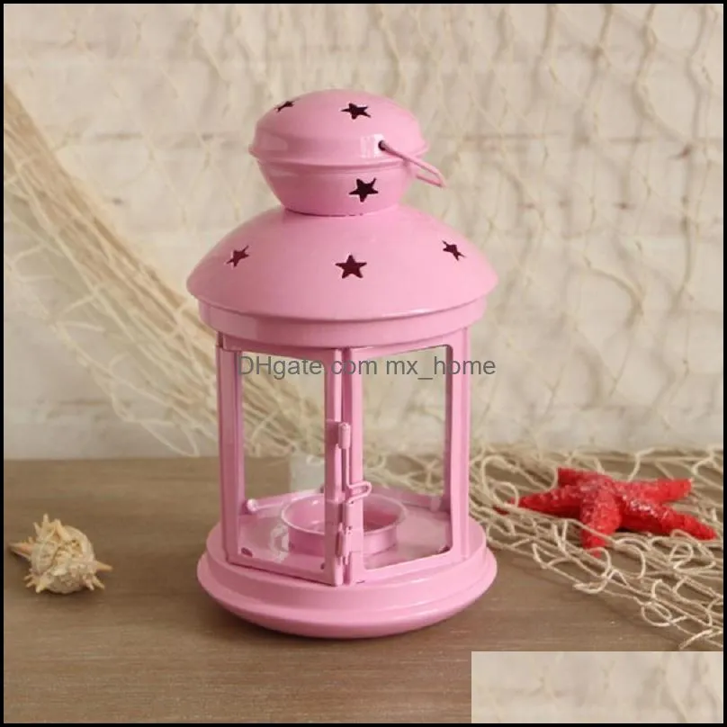 European Fashion Candlestick Star Pendant Lantern Metal Iron Candle Holder House Decoration Stand Holders