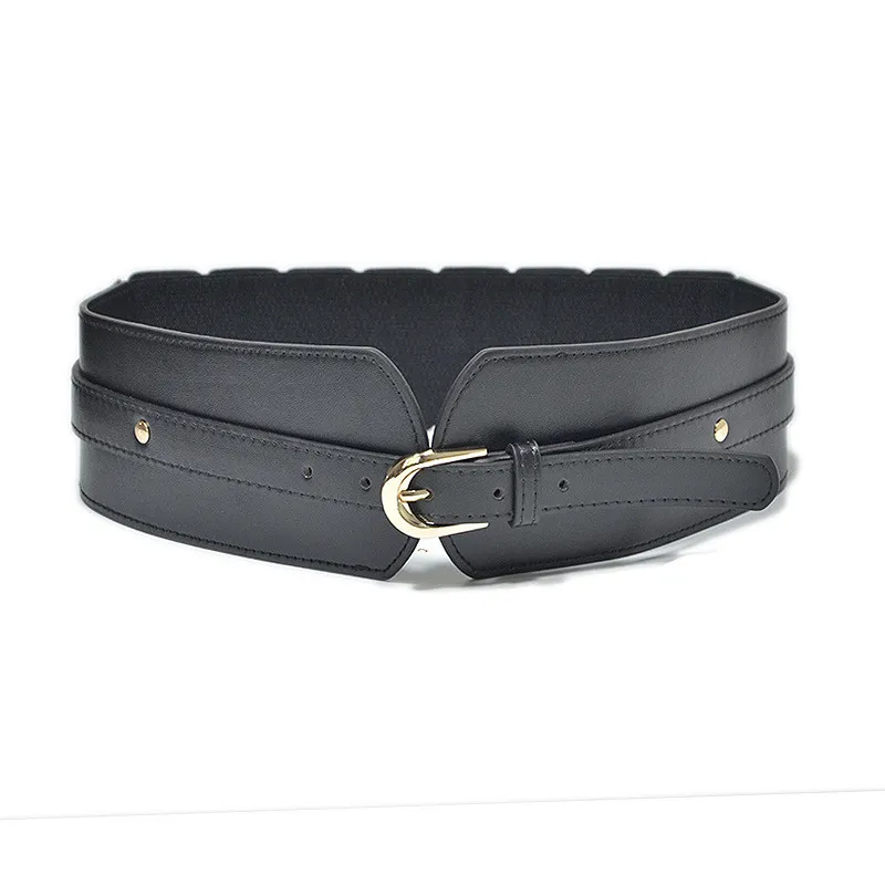 Ladies Elastic Belts Womens Wide Leather Belt With Elastic Stretch