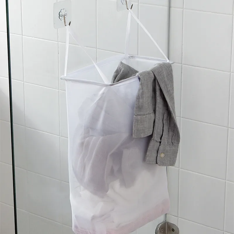 Cestino da parete in canapa color crema, organizer da parete con ganci, cestini da parete moderni da appendere, organizer da parete, borsa portaoggetti in lino. - Italia