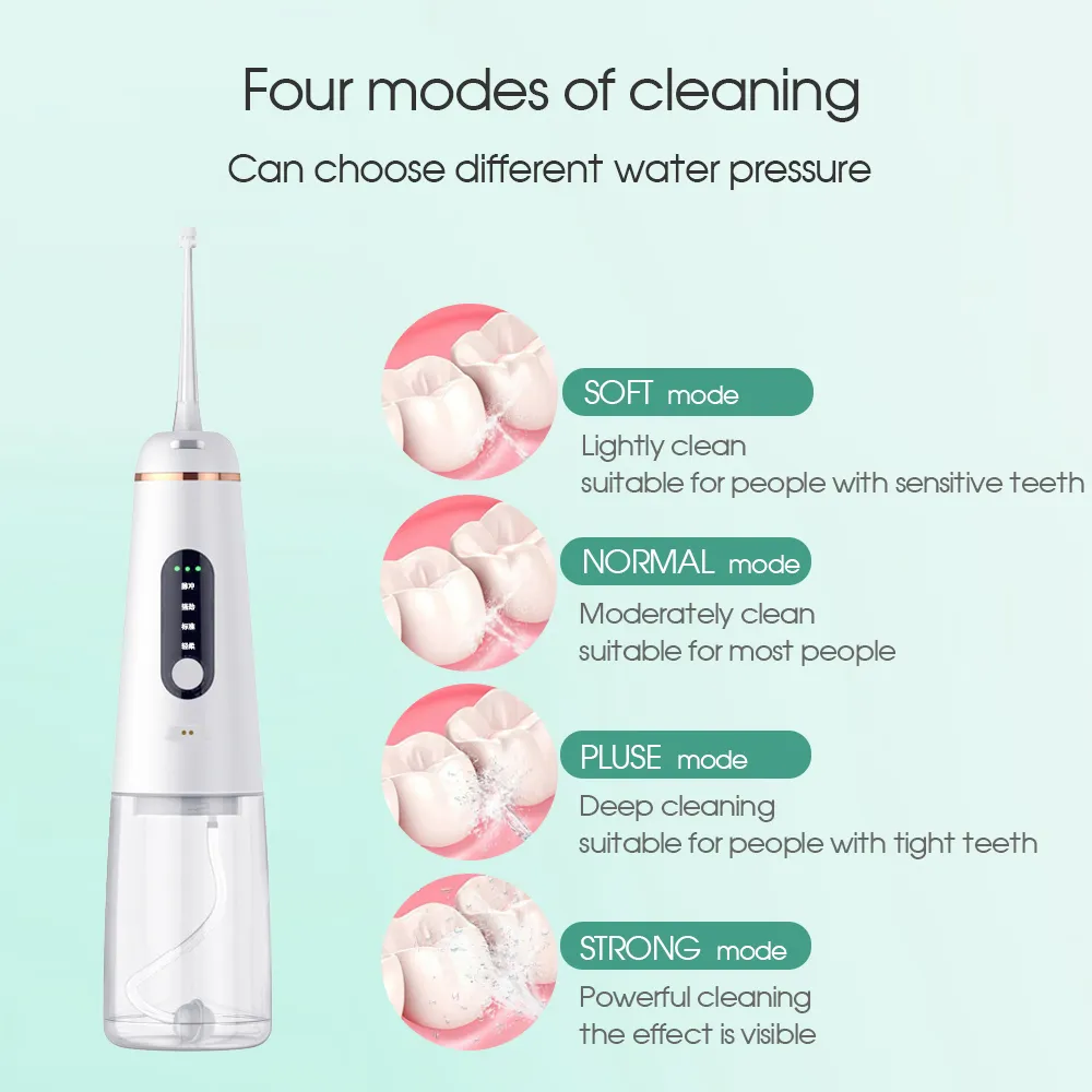 口腔洗浄装置5モード350ml USB充電式電気水パルス口腔灌漑室の水フロッシー歯科用ジェット笑顔