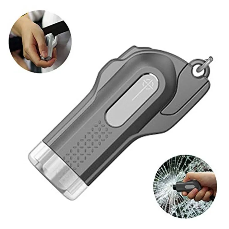 2 In 1 Car Window Breaker And Seatbelt Cutter Kit Emergency Keychain