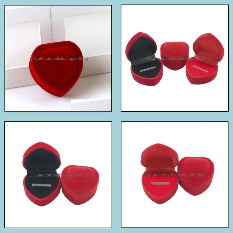 Jewelry Display Boxes Ornaments Earrings Ring Packaging Red Cases Pendants Ornaments Gifts Organizer Love Heart New Arrival SN2256
