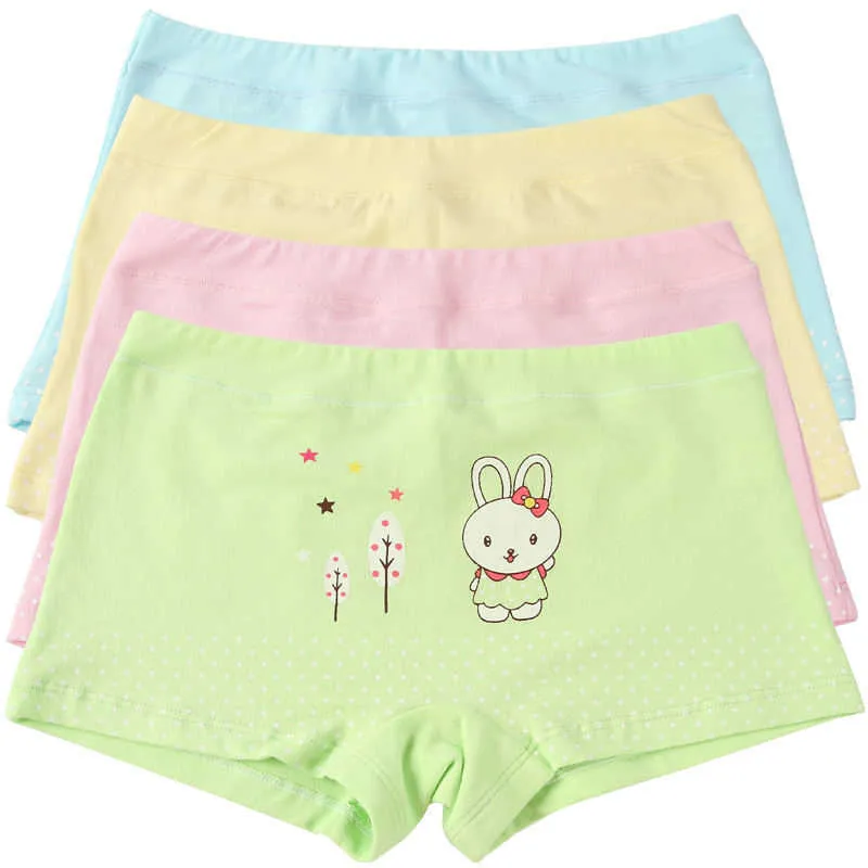 High Quality Cartoon Rabbit Boxer Cotton Kidley Panties For Girls Set Of 4  Fashionable Underwear For Kids 210622 From Cong05, $10.39