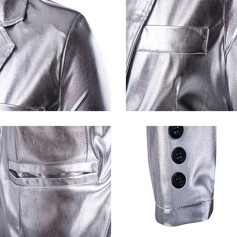 Metallic silver blazer mens sales
