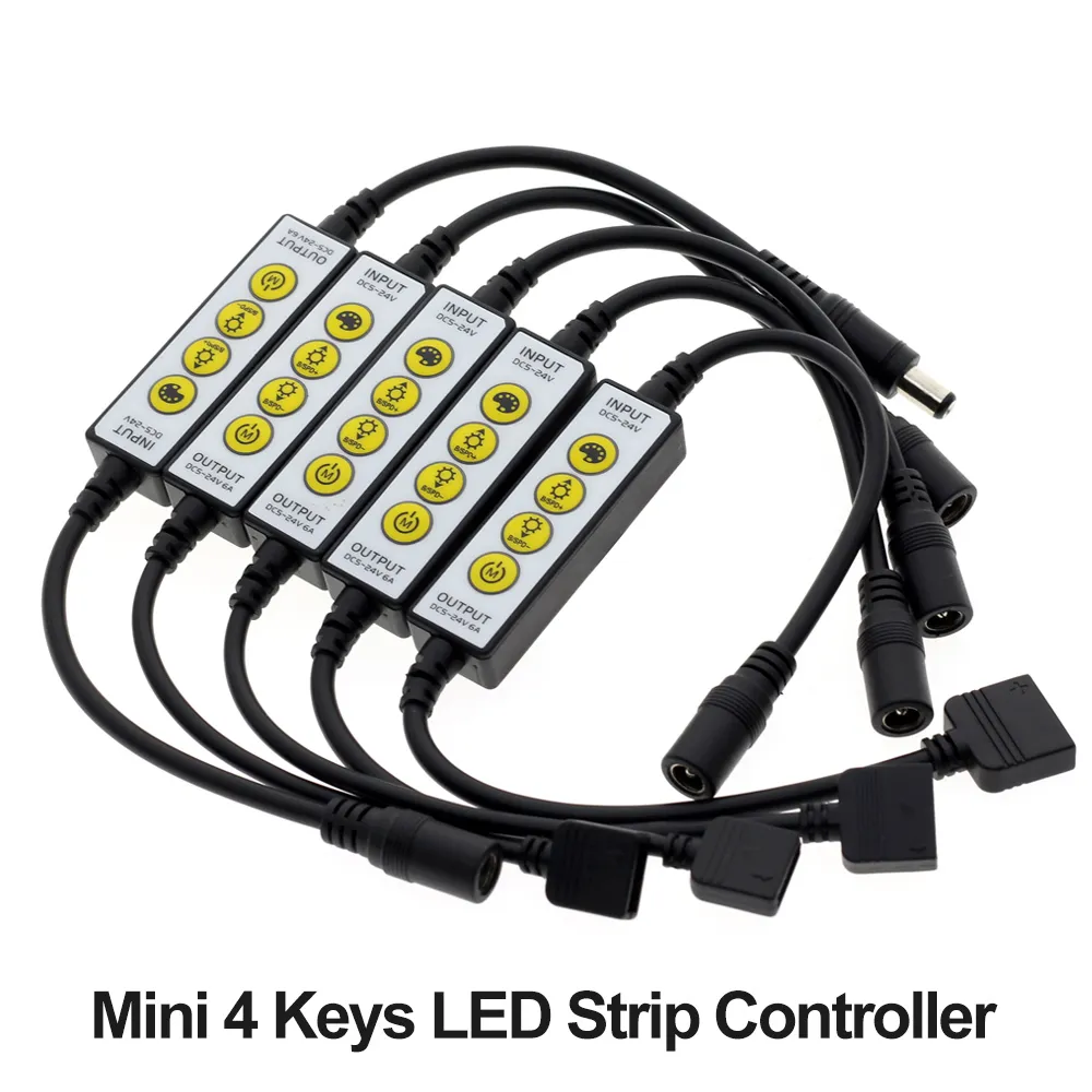 LED-remsa 4Key Controller för enkelfärg / dubbelvitt / RGB / RGBW / RGB + CCT LED Strip Control