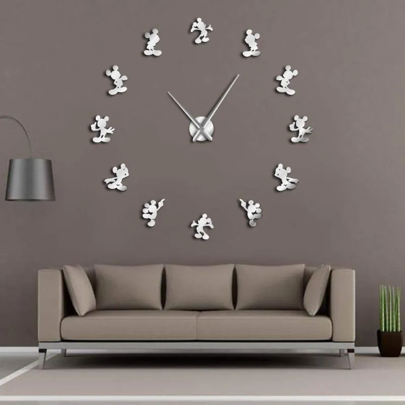 Horloges murales classique dessin animé Design moderne Anime thème souris cuisine bricolage horloge 3d Saat Reloj De Pared montre pendaison de crémaillère cadeau chambre d'enfants