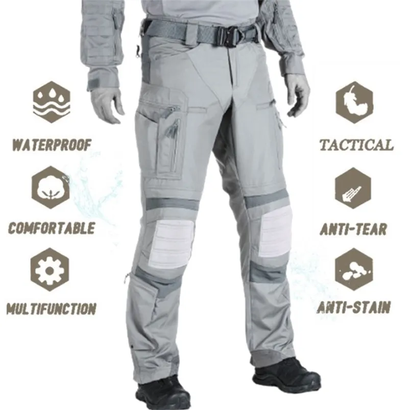 Pantalones tácticos Militar Ejército de EE. UU. Ropa de trabajo Ropa de trabajo Uniforme de combate Airsoft Paintball Camuflaje Rodilleras Pantalones 210715