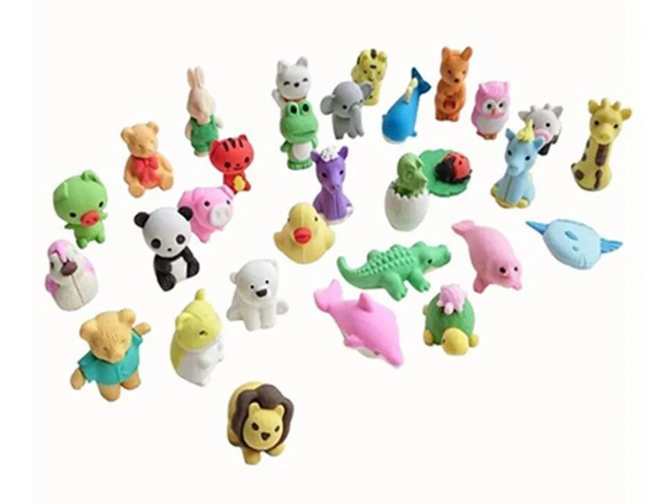 Pencil Erasers Removable Assembly Animal Erasers for Party Favors Fun Games Kids Puzzle Toys227F