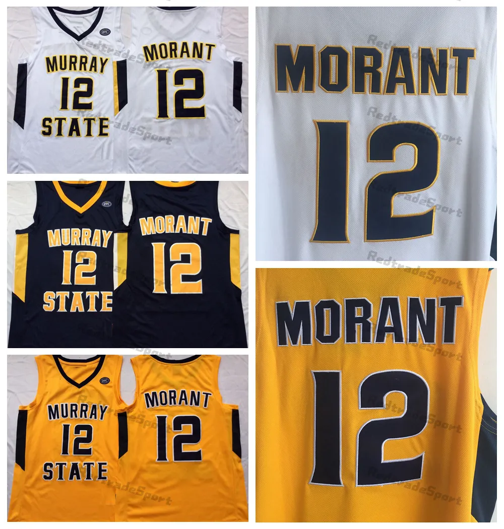 Mens Murray State Racers 12 Ja Morant College Basketball Jerseys Blue