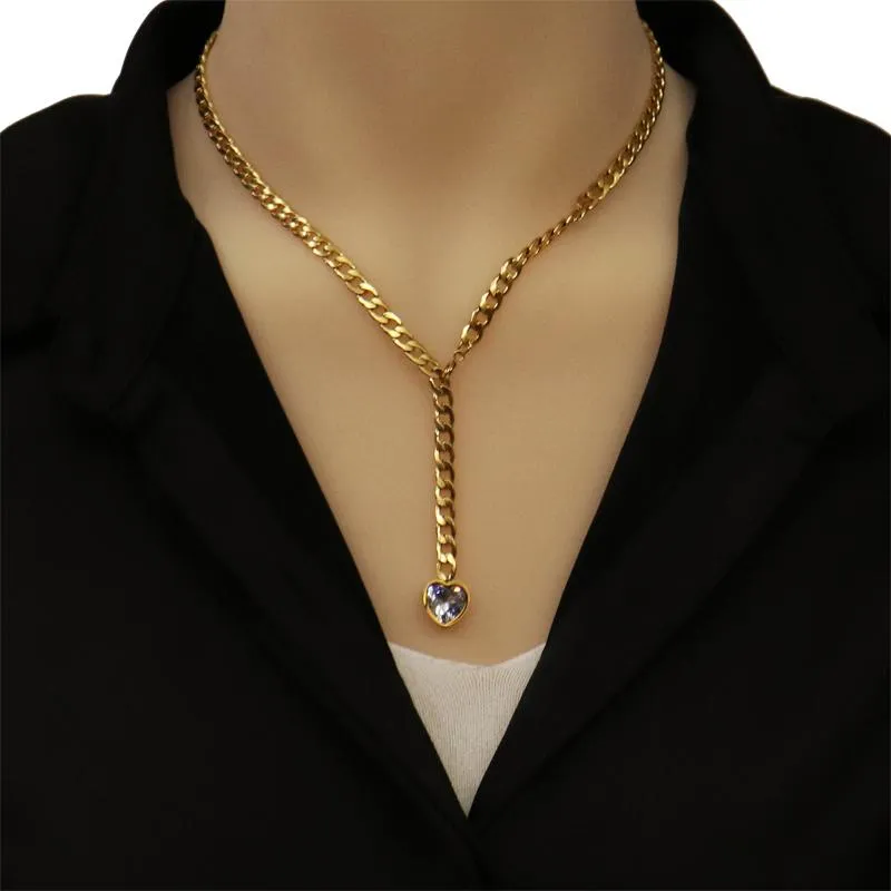 New Styles In Stock Chokers Punk Thick Long Chain Necklaces For Women Stainless Steel Necklace 