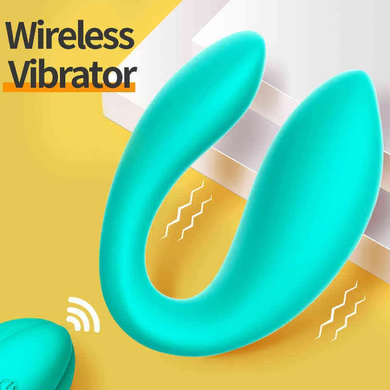 NXY Vibrators My9Colors Новый вибратор для пары Пульт дистанционного управления Водонепроницаемый беспроводной вибратор для женщин Двойные моторы U Form Vibe Sex Toys 0104