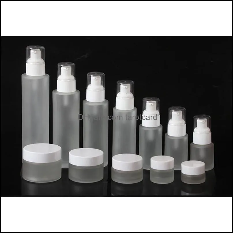 20ml 30ml 40ml 60ml 80ml 100ml 120ml Frosted Glass Cosmetic Bottle Lotion Pump Bottle Refillable Liquid Perfume Spray Bottles