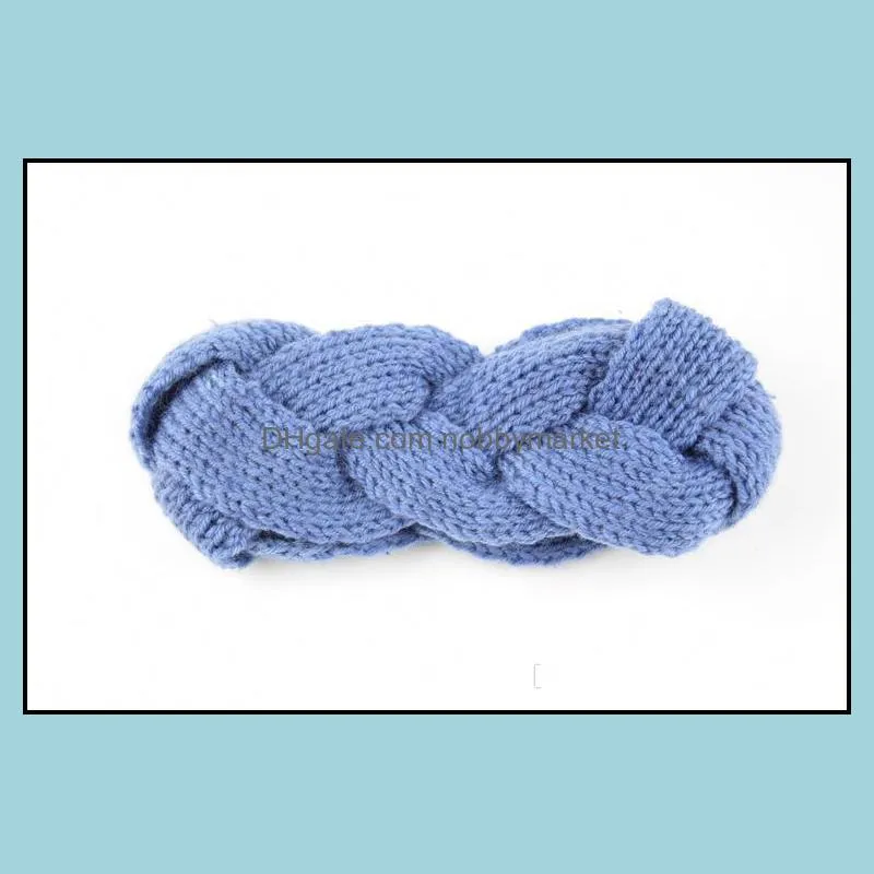 Headband Knitted headwrap Hair Bands Women Fashion Crochet acrylic variegated Headbands Winter Warm Girls hair accessory