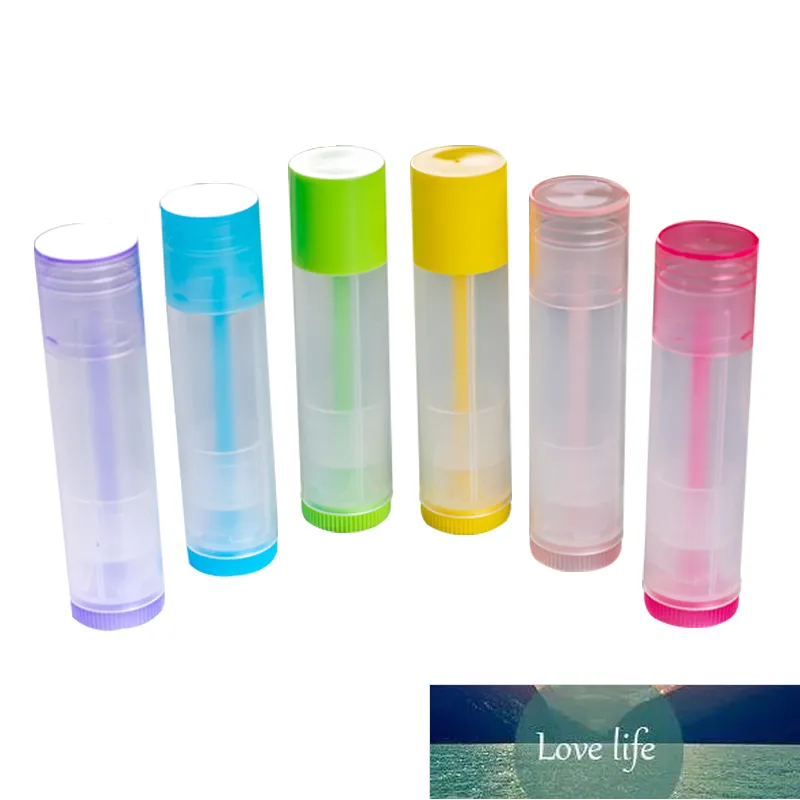 Flaskor 10st 5g / 5 ml plastläppstift rörlipbalsamflaskor tomma kosmetiska behållare Fastlimpinne Transparent reseprov