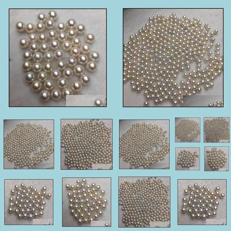 7-9mm Natural White Pearl Loose Beads Freshwater Pearl Particles Women`s Gift