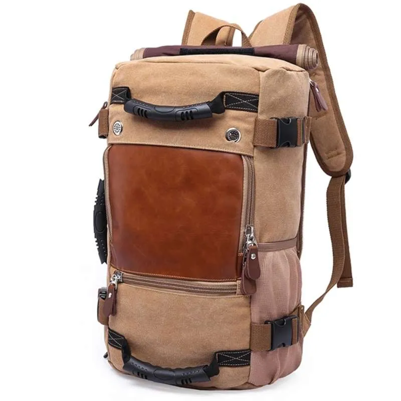 Mochila de viagem de lona vintage KAKA para homem e mulher, bolsa de ombro de grande capacidade, mochila masculina, mochila à prova d'água 210929