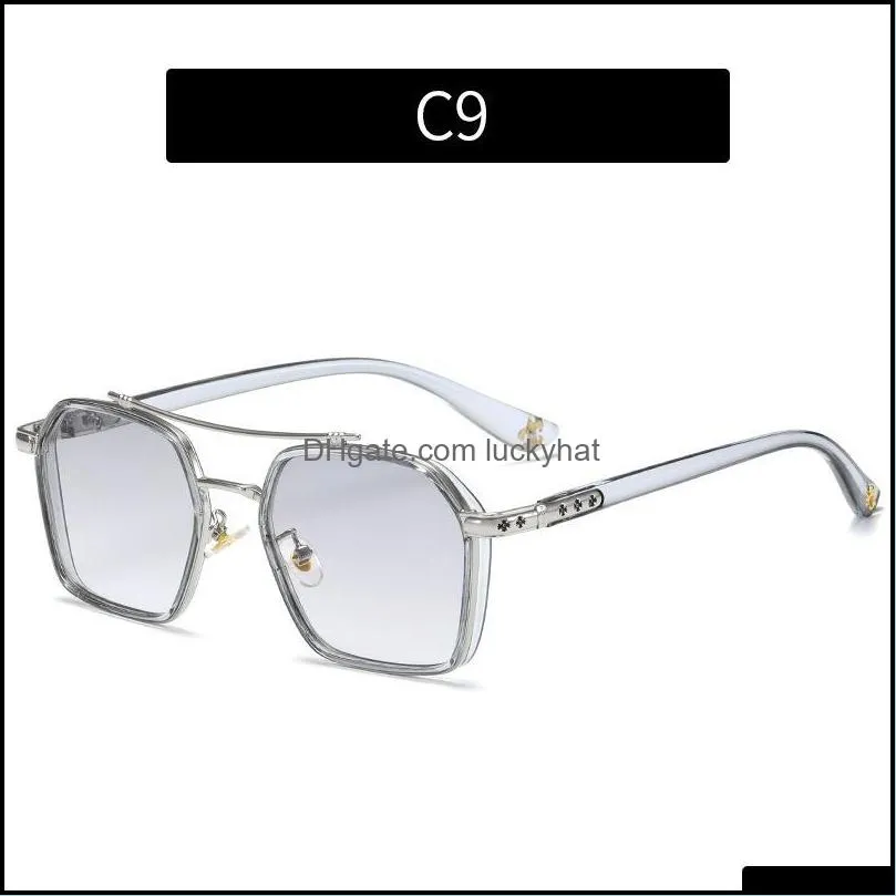 Sunglasses Fashion Charm Men Double Beam Ins Style Anti-blue Mirror Trends Personality Eyeglasses
