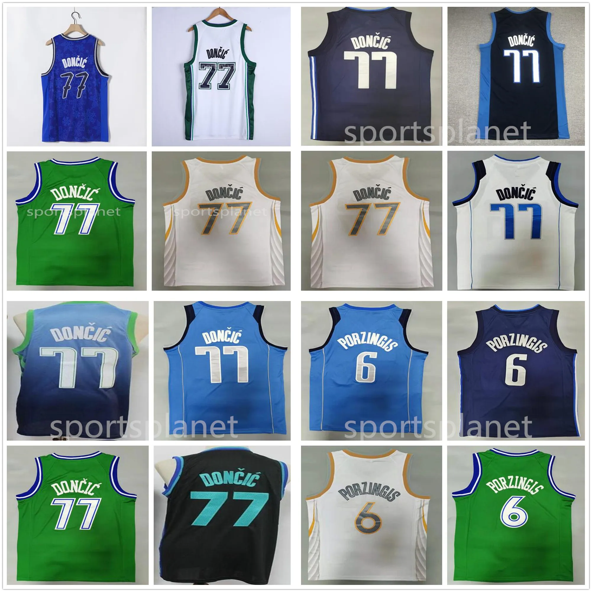 2022 DallassﾄMaverickssﾄBasketball 75th city Luka Vintage 77 Doncic Jersey Throwback Dirk 41 Nowitzki kristaps 6 Porzingis Shirts