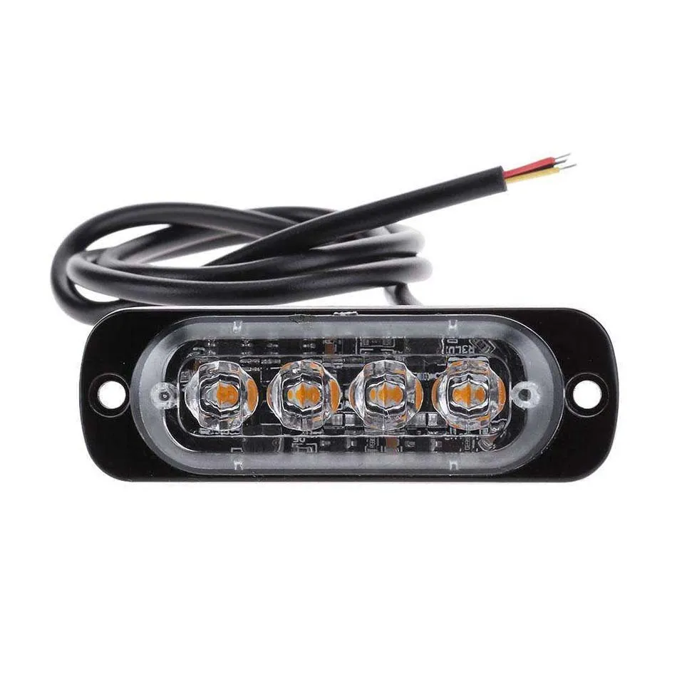 Feu Stroboscopique LED 3 LEDs Rouge HEHEMM - 12 Modes Pour Véhicules 12-24V