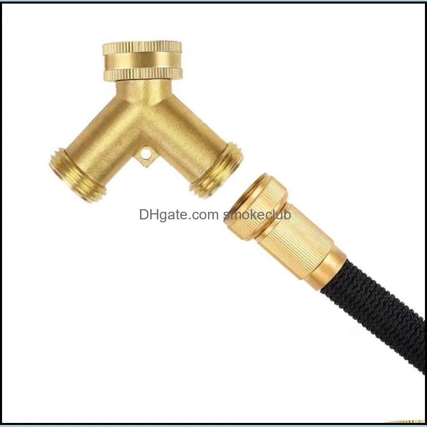 Watering Equipments Fast Brass Plastic Garden Hose Splitter Y-type Connector Distributor For Outdoor Tap And Faucet