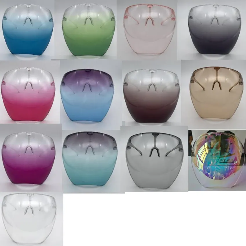 13colors السلامة الوجه درع نظارات faceshield قناع شفافة مكافحة الضباب طبقة مضادة للرذاذ كامل الوجه غطاء العين واقية قناع الوجه