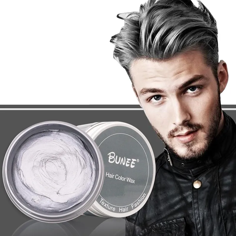 Temporary Hair Color Wax Pomade Silver Black Brown Purple Disposable Natural Strong Gel Hairs Waxs Mud for Men Women 120g