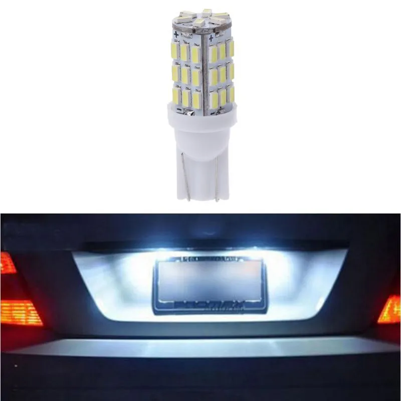 50PC / LOT LED-lampor Vit T10 3014 42SMD Licensplåtljus 194 168 Clearance Light Dome Lampor Ersättningslampa 12V