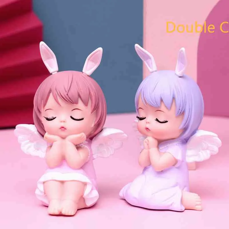 Bakad tårta Annat Festligt parti Supplies Angel Cake Topper Decorating Tools Resin Ornaments Baby Shower Girl Stand Figurines Dekoration Tillbehör