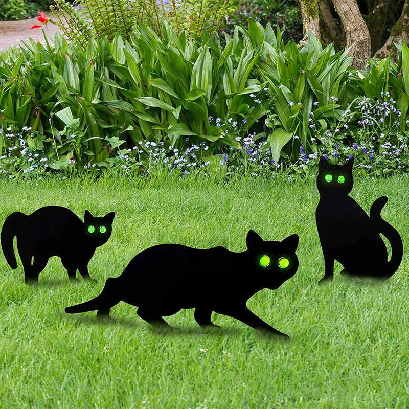 ホームガーデンの怖い猫ステッチカボチャの墓石の屋外の装飾の恐怖の興味のあるハロウィーンパーティー用品Y0829