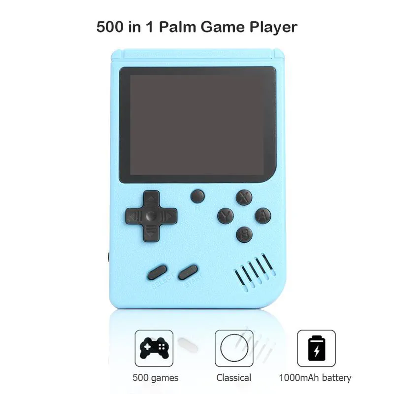 Handheld Gameboy Mini Game Player for Kids and Adults, Retro Game Console  with 500 in 1 Built-in Video Games, Portable Game Machine Gift for Family