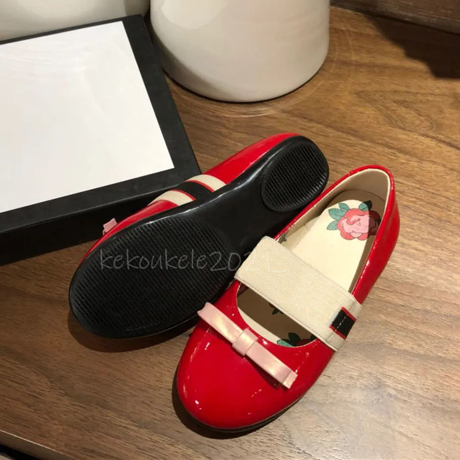 Scarpe da principessa per bambina per bambini Nero Rosso Design di alta qualità Scarpa da ballo casual traspirante in vera pelle con scatola