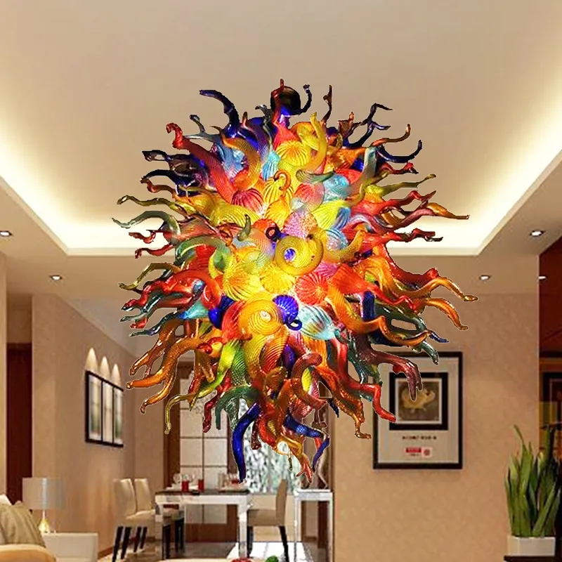 Pendant Lamps Handmade Blown Glass Chandeliers Lighting Multicolor for Hotel Restaurant Mall Hanging Chandelier Lights