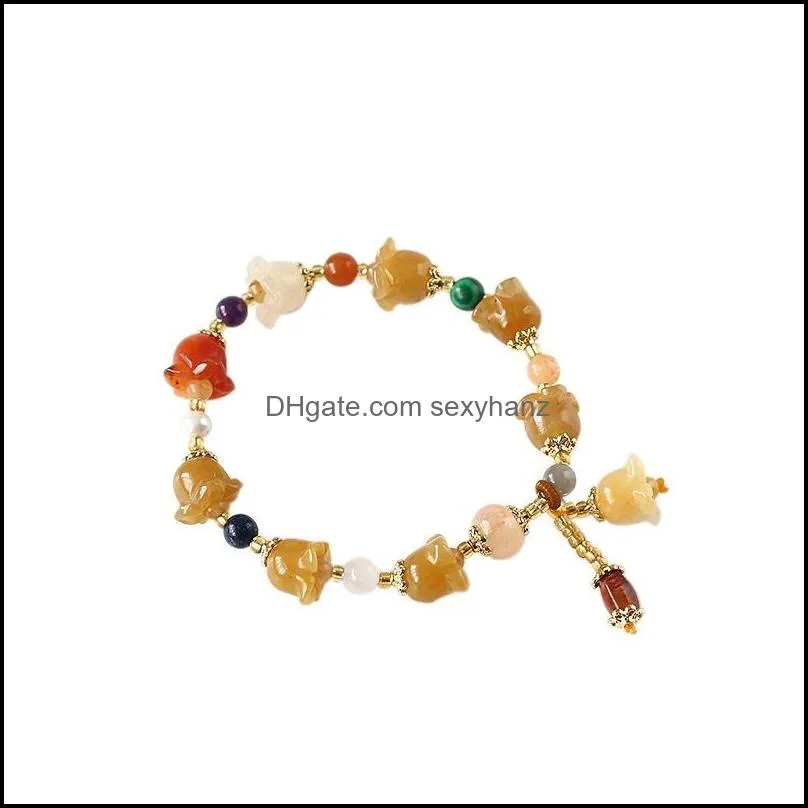 Jade also natural lady`s best friend bracelet hanging gold silk jade lily of the valley Topaz Bracelet Jewelry