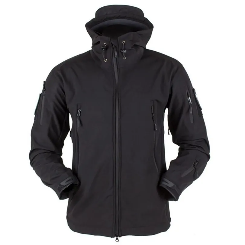 Outdoor Hommes Imperméable SoftShell Veste Chasse Coupe-Vent Manteau De Ski Randonnée Pluie Camping Pêche Tactique Vêtements Automne Hiver 211214