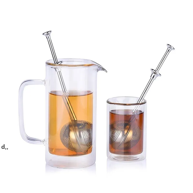 Passoire à thé en maille en acier inoxydable boule d'infuseur à thé réutilisable filtre à sac en métal filtre à thé en vrac pour tasse théière théière RRB12797