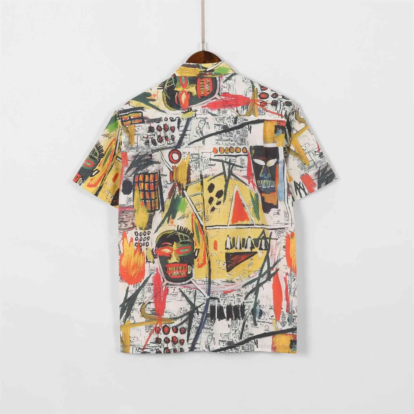 WACKO MARIA X BASQUIAT High Quality Graffiti Print Hawaiian Shirt