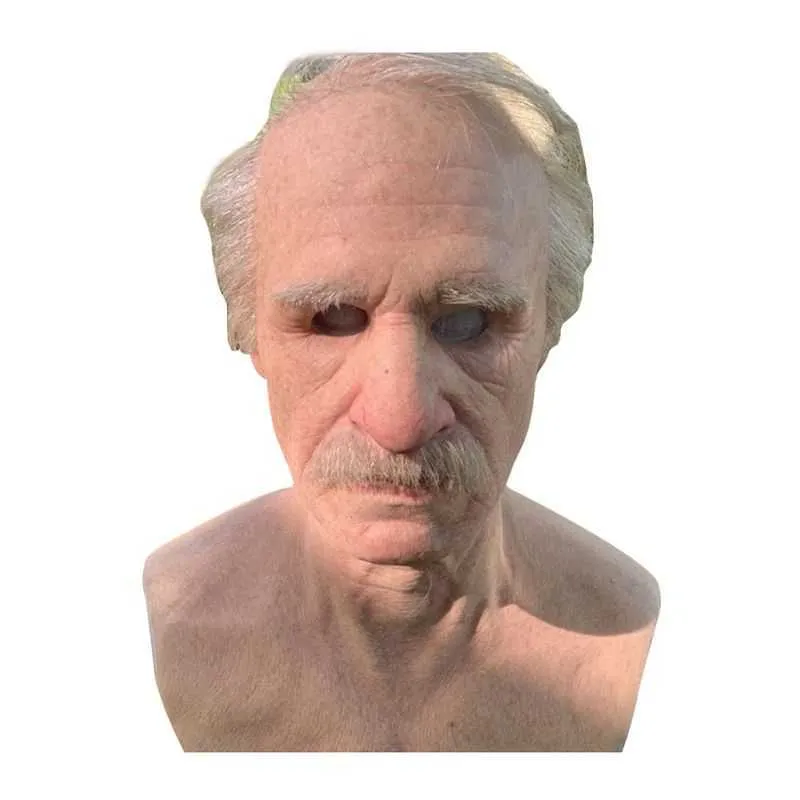 Halloween Realistic Old Man Mask Funny Cosplay Prop Masks Supersoft Another me Adult Mask Face Cover Creepy Party Decoration X0803