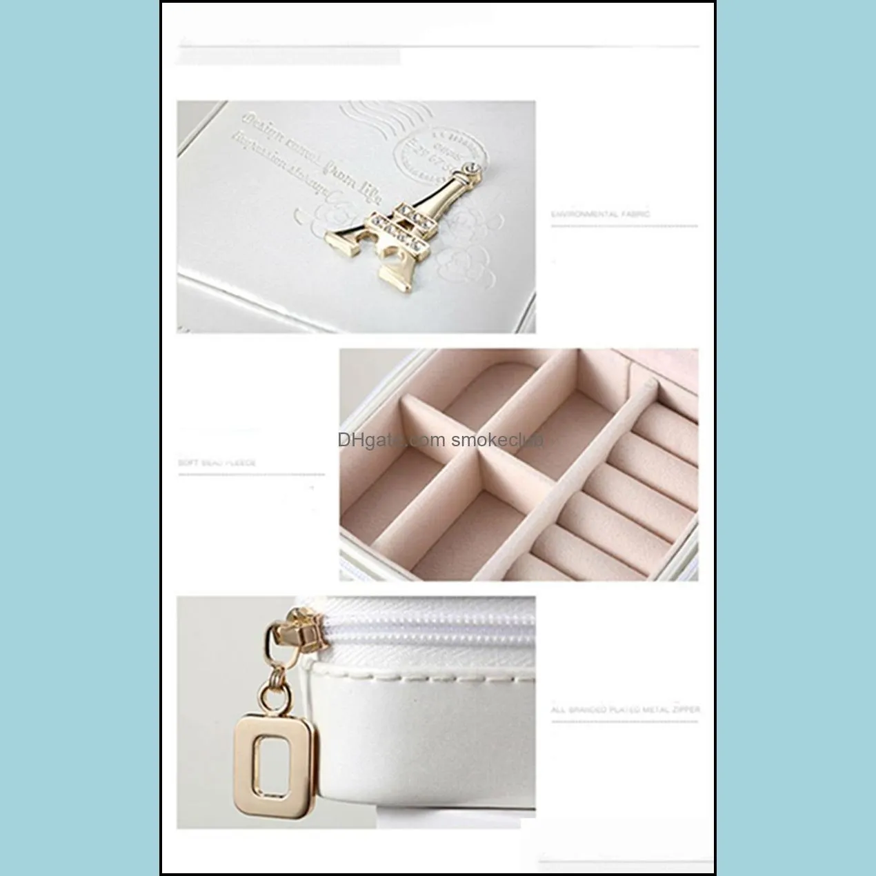 Portable small Travel Jewelry Organizer Travel Jewelry Box PU Leather Earring Ring Necklace Accessories Holder Storage Boxes with