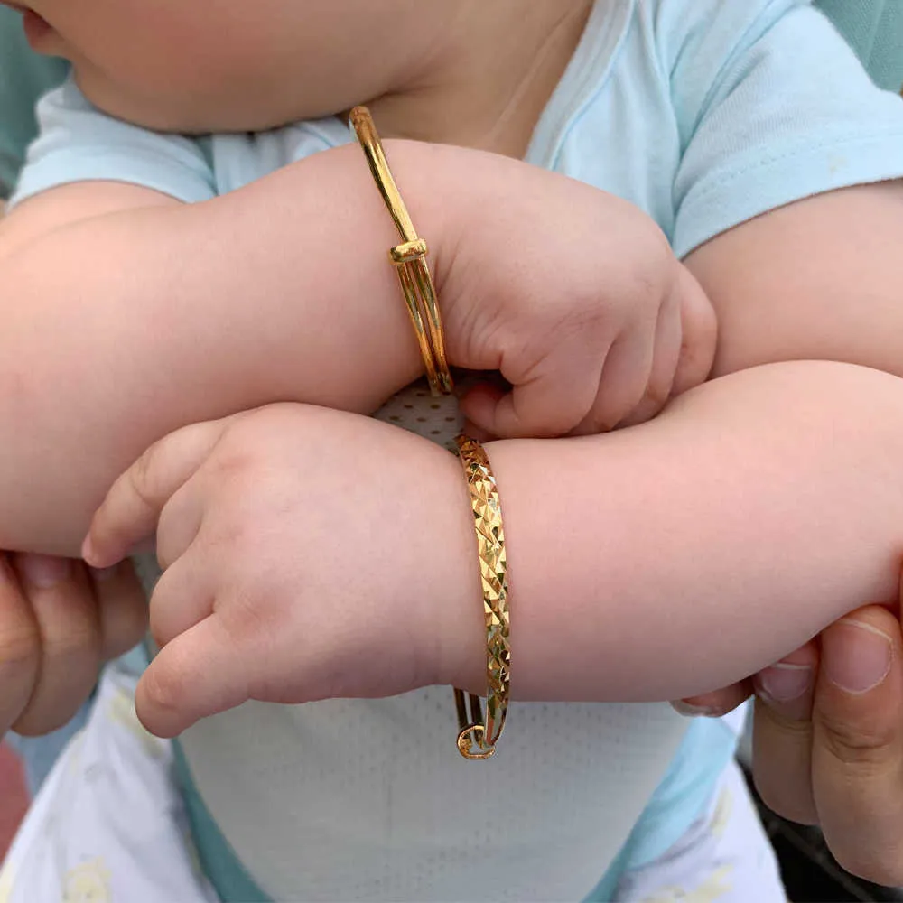 Gold Plated Baby Bangle Christening Bracelet