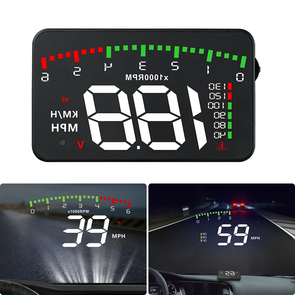 Acessórios eletrônicos do carro Projetor do pára-brisa Car HUD Display Auto Alarm Eobd OBD2 Head Up Display 3.5 "KMH MPH Detector