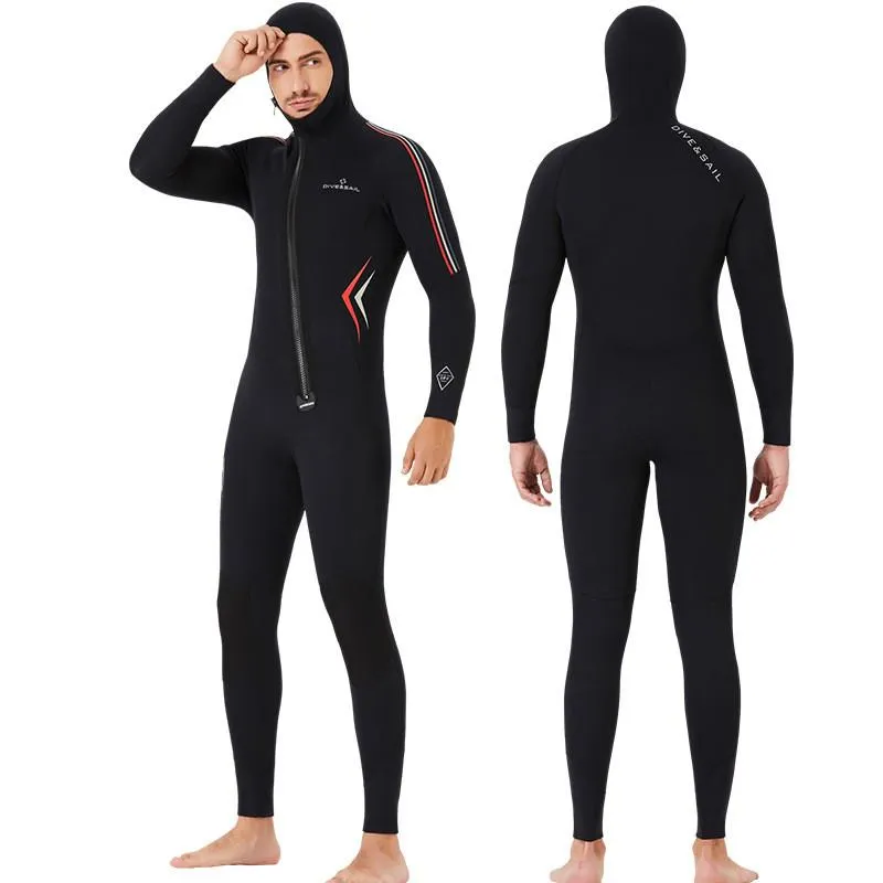 Swim Wear Man Water Sports Swimming Diving Snorkling Surfing 5mm One Piece Full Suit With Cap