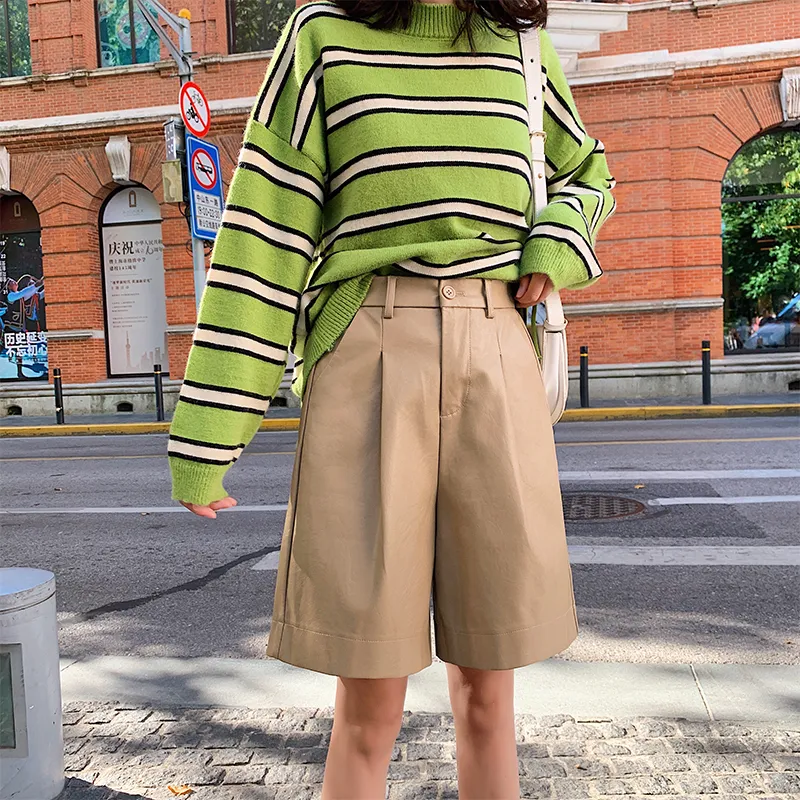 Invierno Bermudas Cuero Mujer Twin-set Mujer Pantalones Cortos De