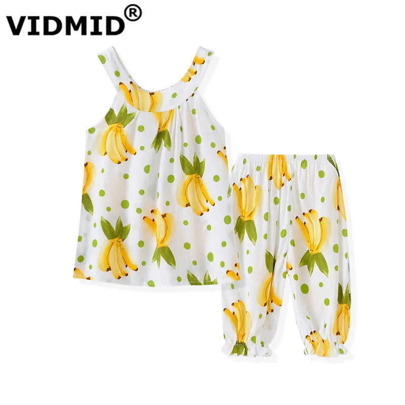 VIDMID New Cotton Summer Baby Girls clothing sets Kids Clothes Sets Children Suits Girls beach Clothing Sets 6004 01 