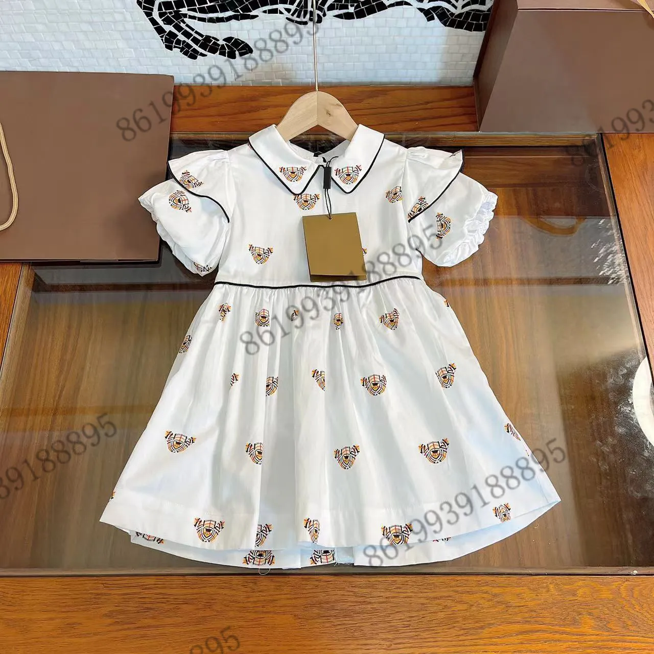 소녀의 꽃 드레스 브랜드 디자이너 소녀 스커트 공작 컬러 크기 100-150