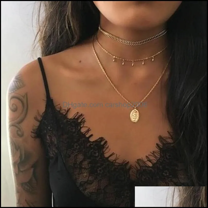 Multilayer Cross Notre Dame Mary Pendant Necklaces Charms Chain Goddess Necklace Collier Women`s Jewelry DHL Wholesale