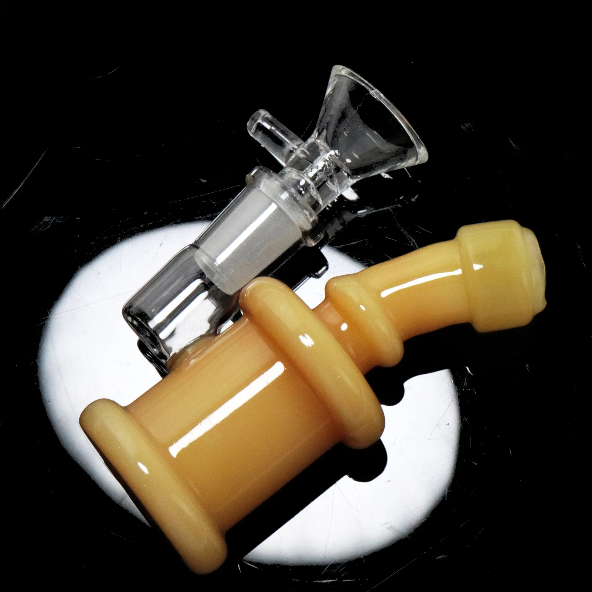Mini Glass Bongs with 14mm Bowl Hand Pipe Smoking Water Pipes Hookah Shisha Oil Burner Rig Thick Pyrex Bong Dab Rigs Yellow