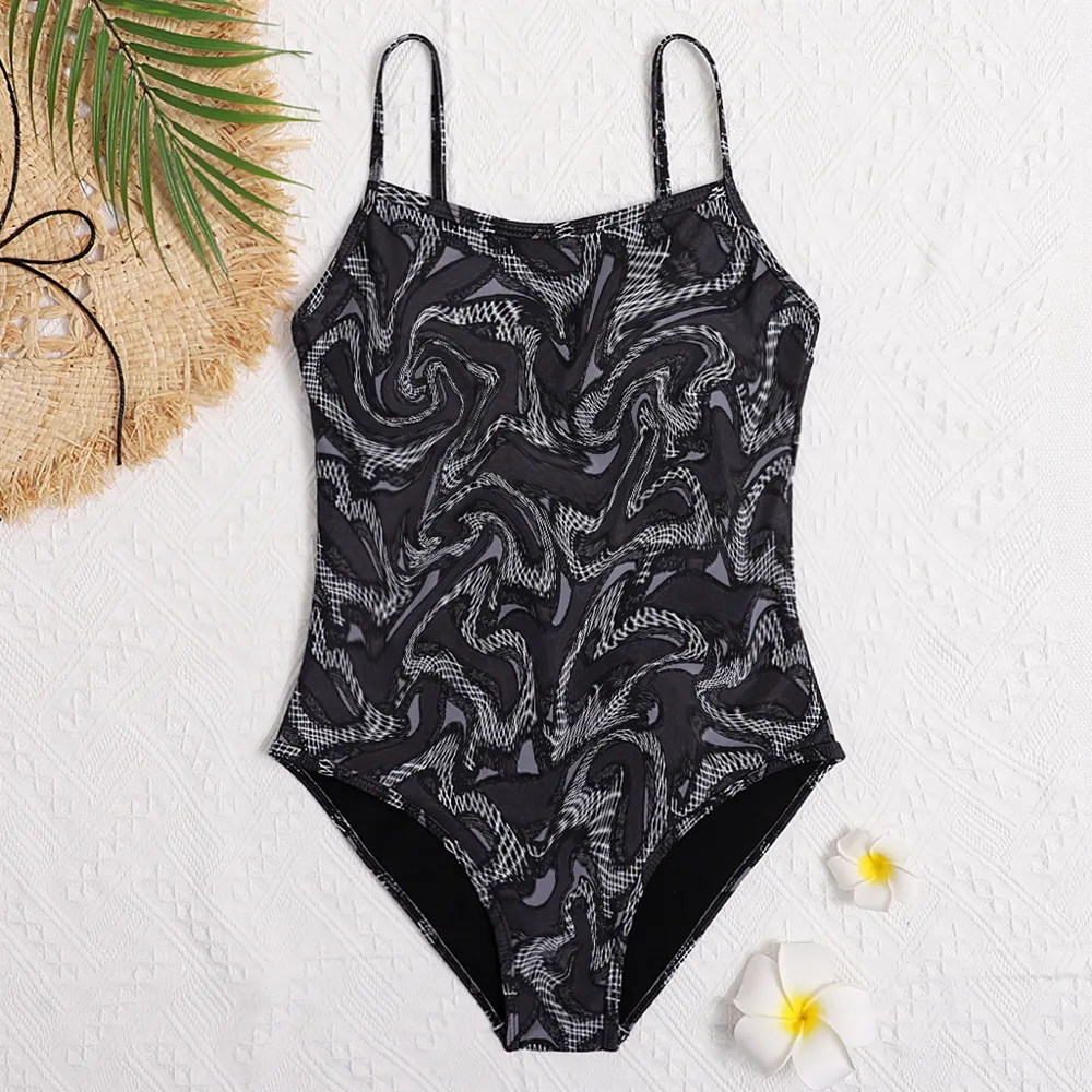 Designer One Piece Swimsuit Set For Women Sexy Textile Dissolving Swim