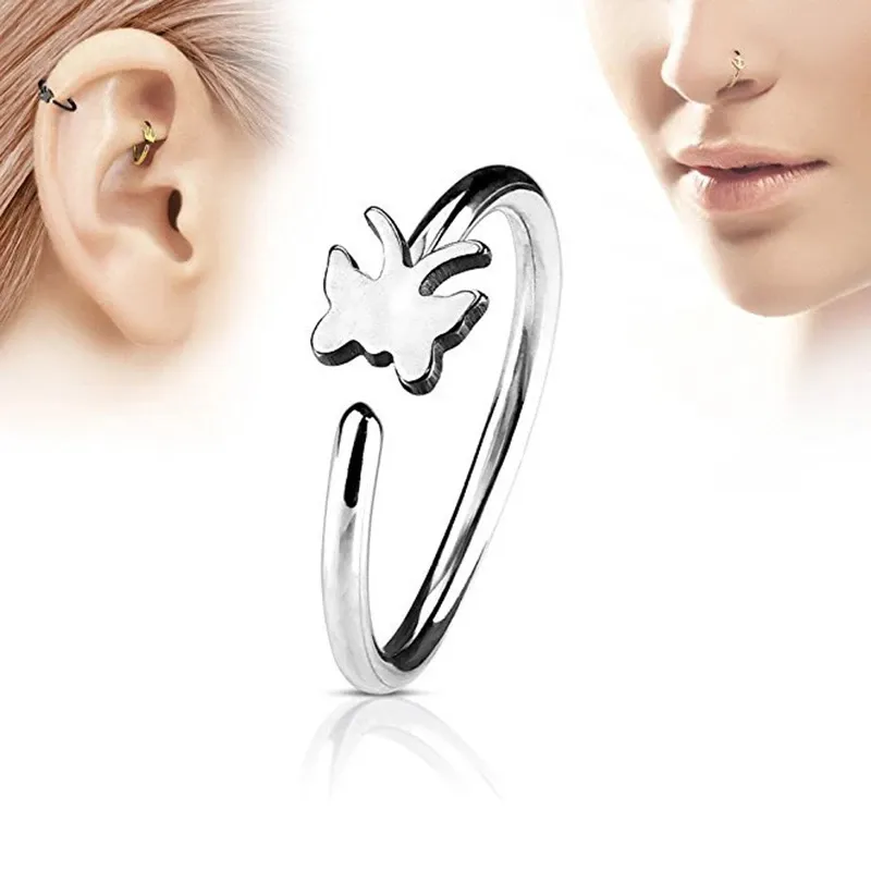 yubnlvae nose jewelry diamond butterfly nose ring nose septum rings non  pierced clip on nose hoop ring silver - Walmart.com