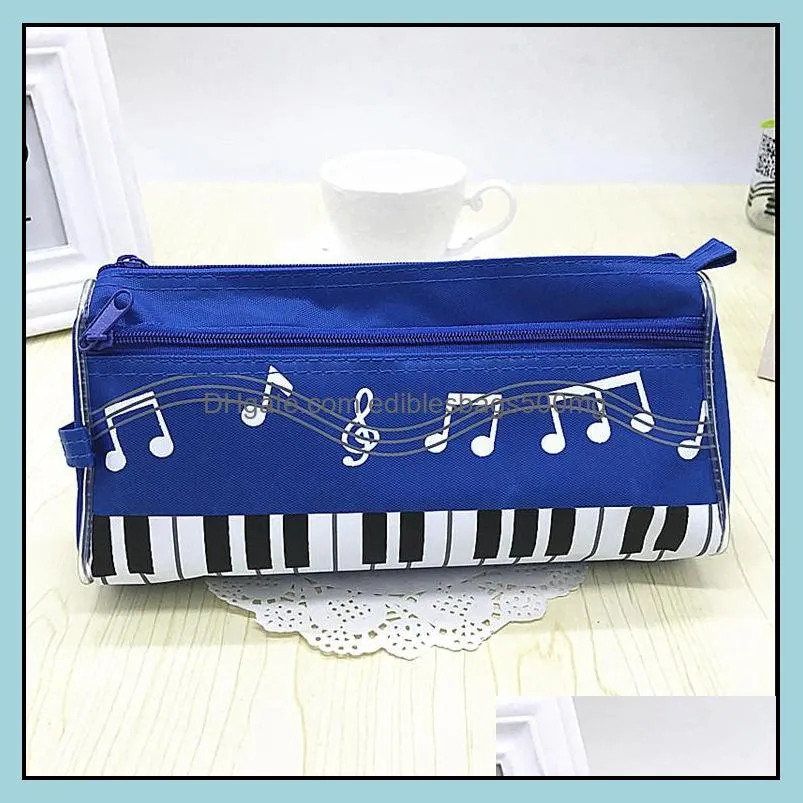 Music piano pencil case polyester pen bag Double high capacity pen box stationery office school student gifts